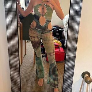 Tie-Dye Halter Jumpsuit